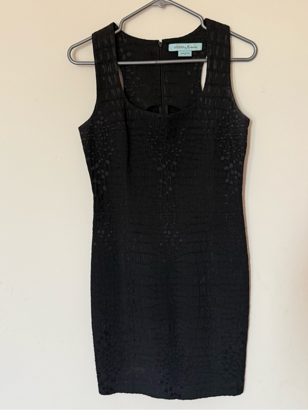Guess by Marciano Black Textured Sleeveless Mini Dress